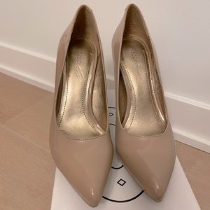 BCBGeneration Beige Patent Heels